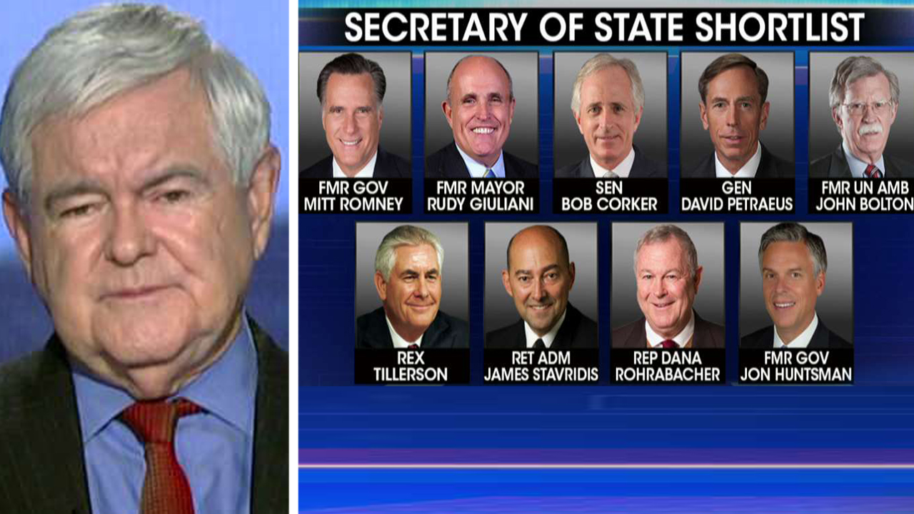 Gingrich discusses Trump's secretary of state contenders