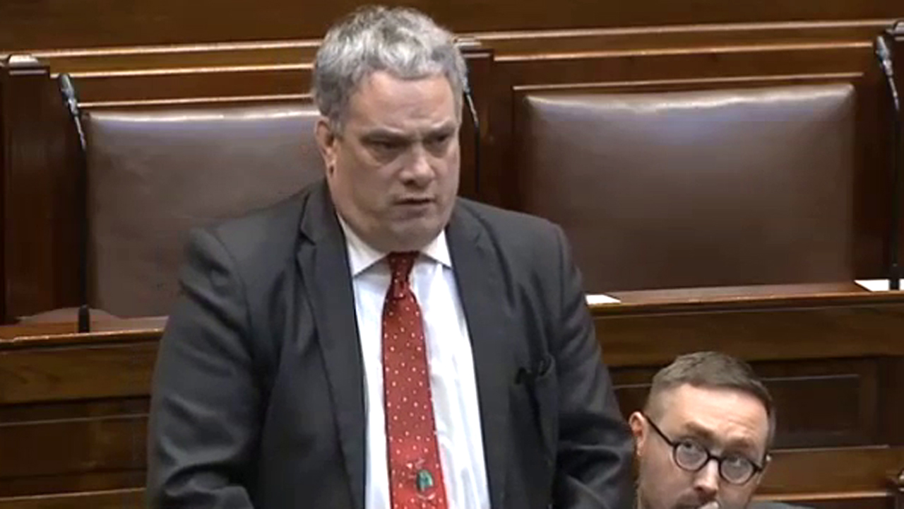Musical Christmas tie interrupts Irish MP's speech