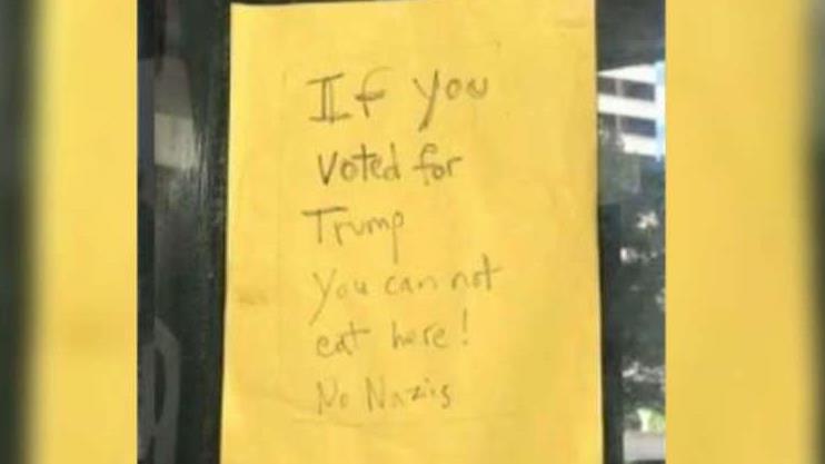 Cafe sparks outrage with anti-Trump sign