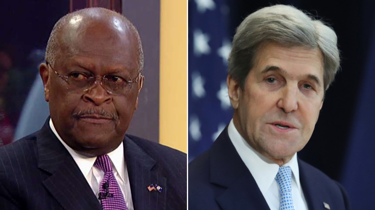 Herman Cain slams Kerry's speech as 'pure rhetoric'