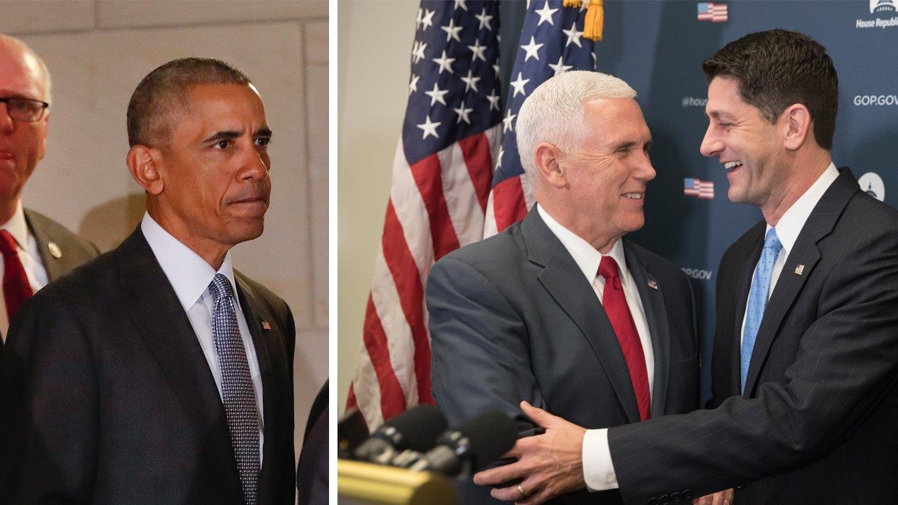 Obama and Pence hit Capitol Hill amid health care fight