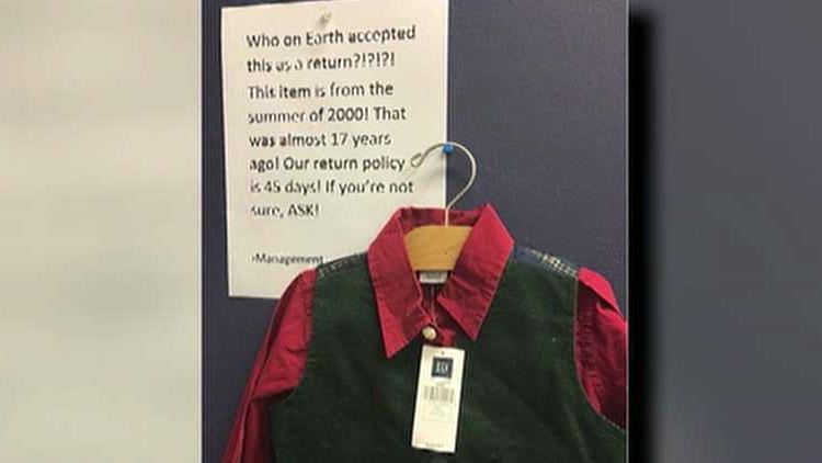 Gap employee gives full refund for 17-year-old shirt