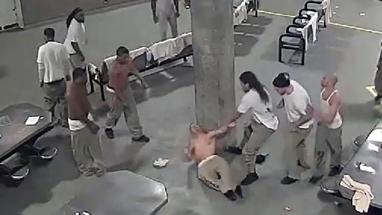 Warning, graphic video: Violent prison brawl caught on tape