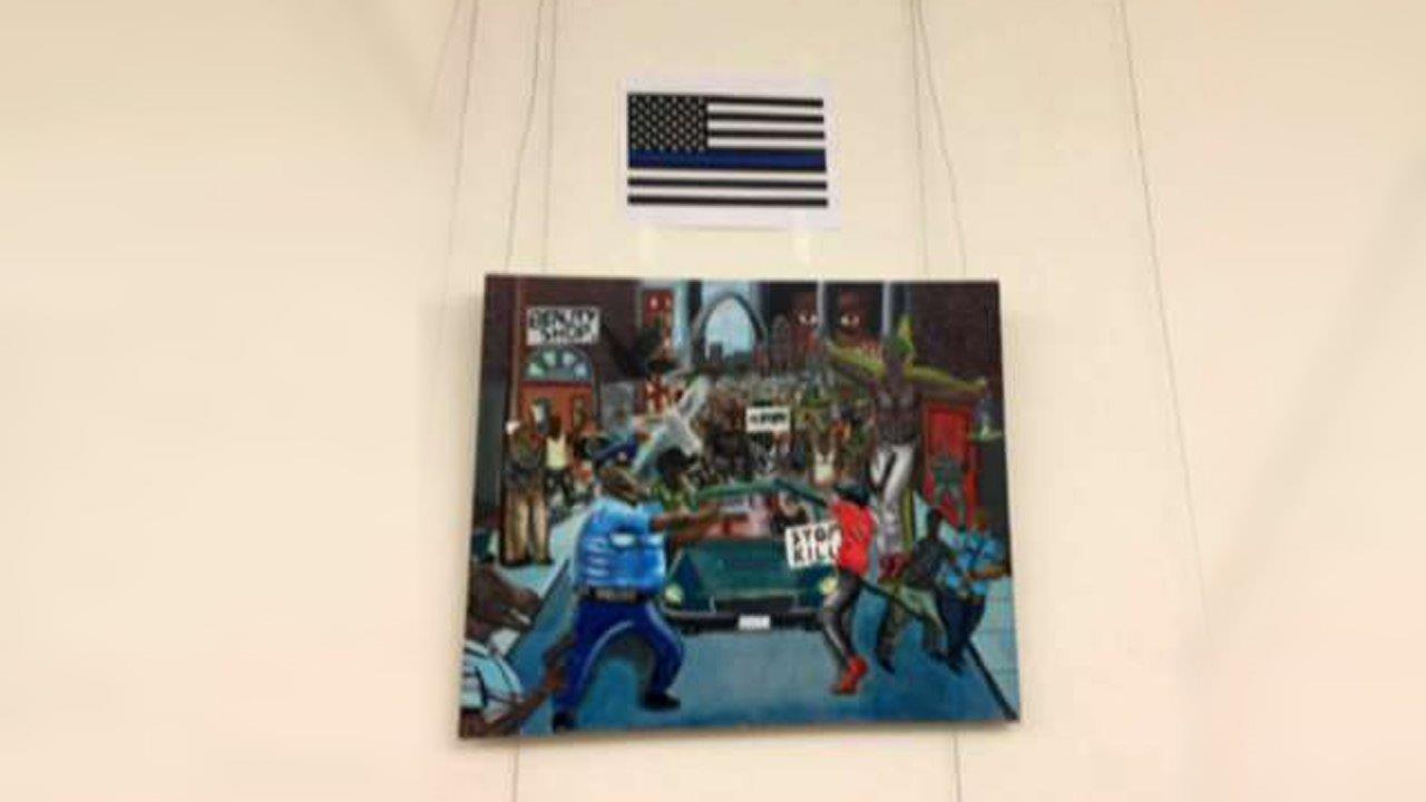 'Thin blue line' flag outshines anti-police picture
