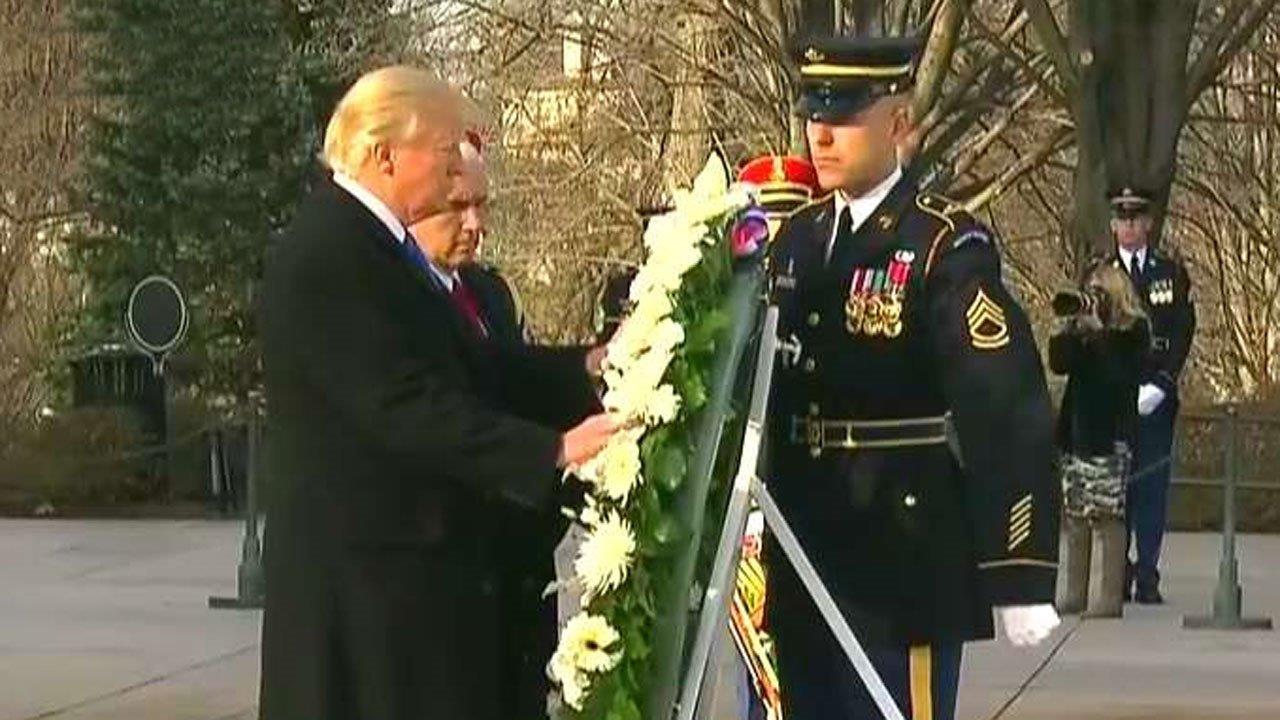 Trump, Pence lay wreath at Tomb of the Unknowns 