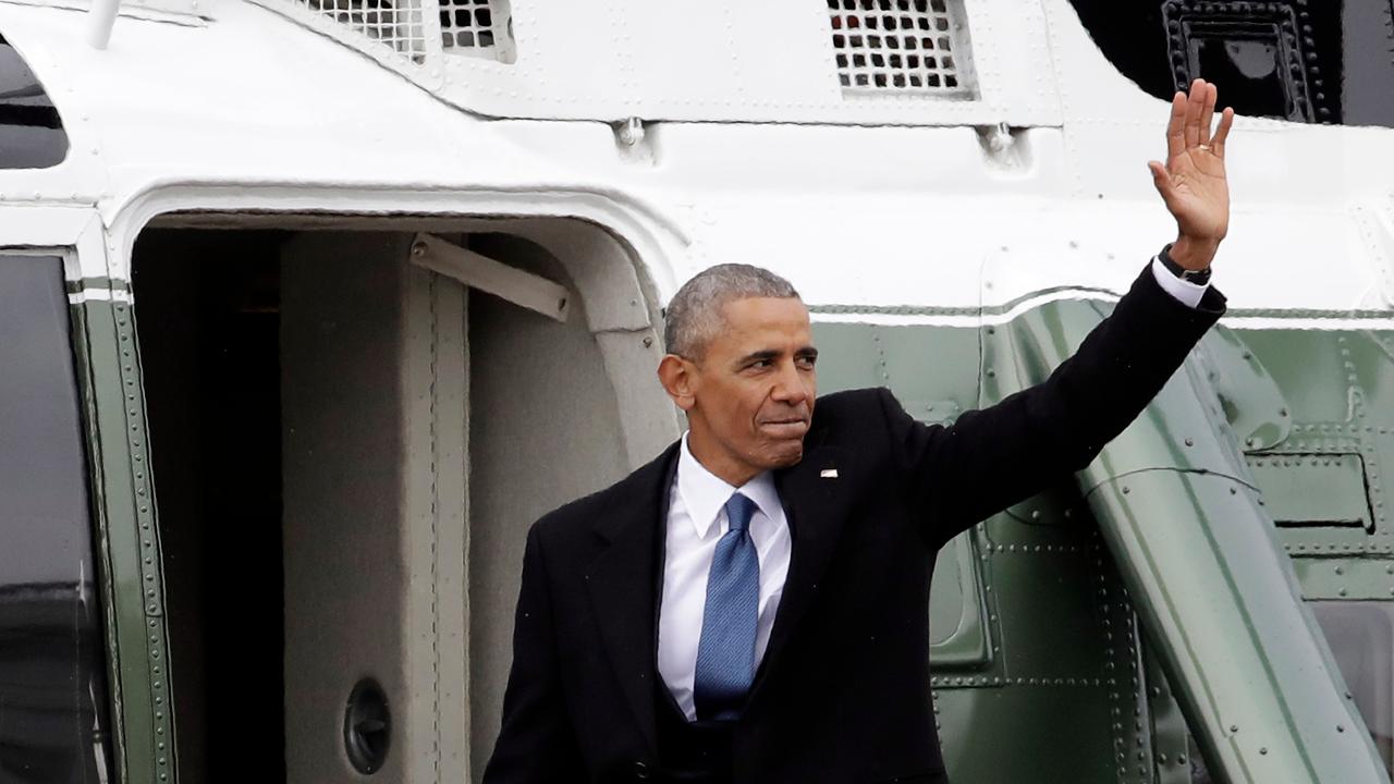 Former President Obama departs the Capitol