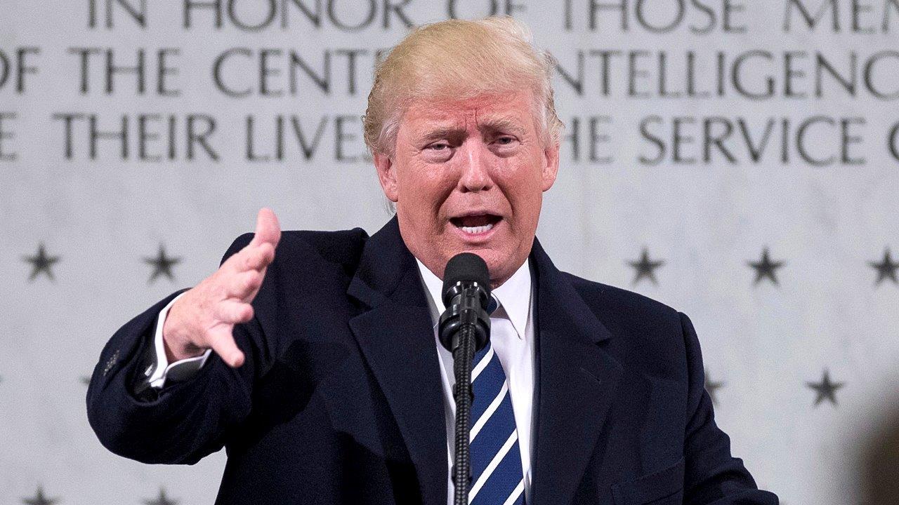 President Trump slams media during speech to the CIA
