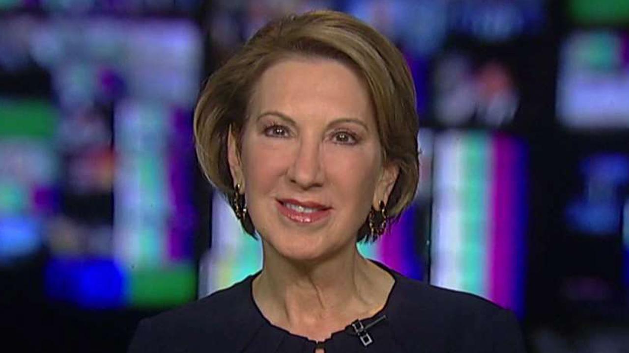Carly Fiorina reacts to the Women's March on Washington