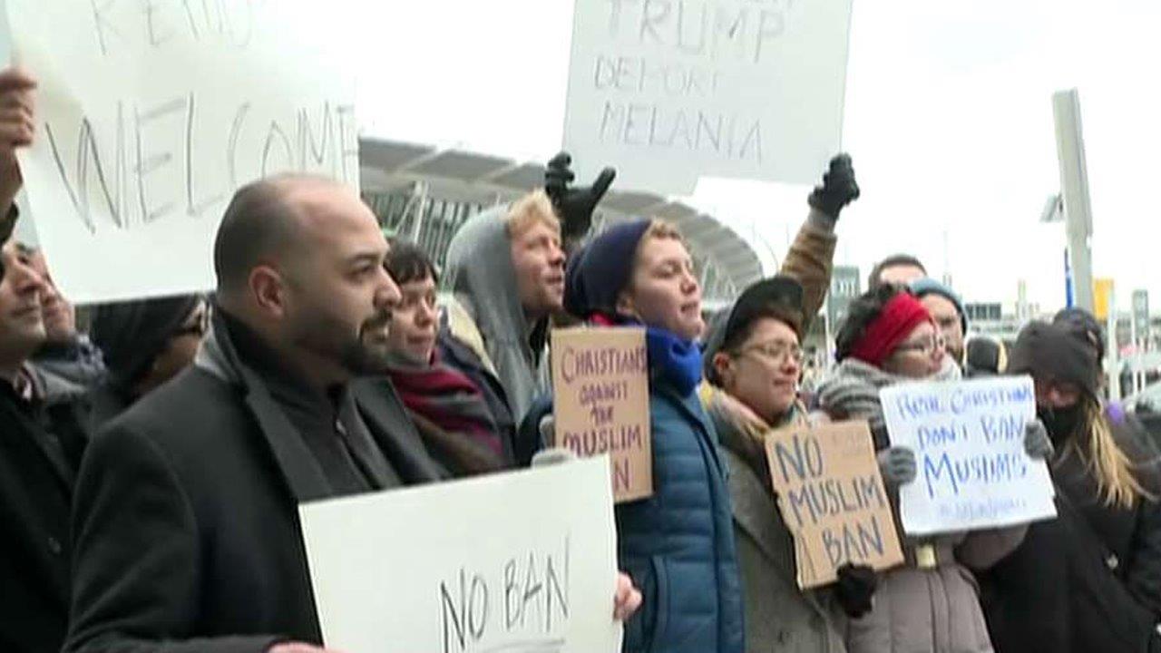 Protest held outside JFK airport after Iraqi men detained