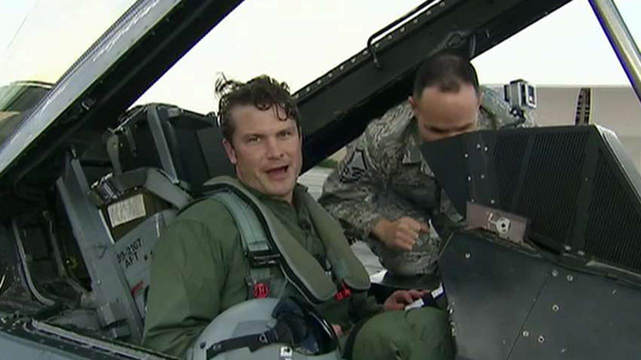 Pete Hegseth takes flight in an F-16