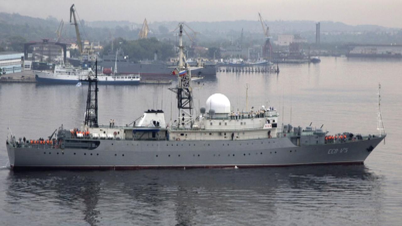 Russian spy ship 'loitering' off East Coast, near naval base