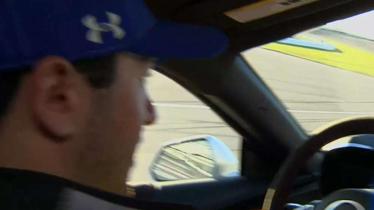 Rick Reichmuth rides in Daytona pace car with Chase Elliott