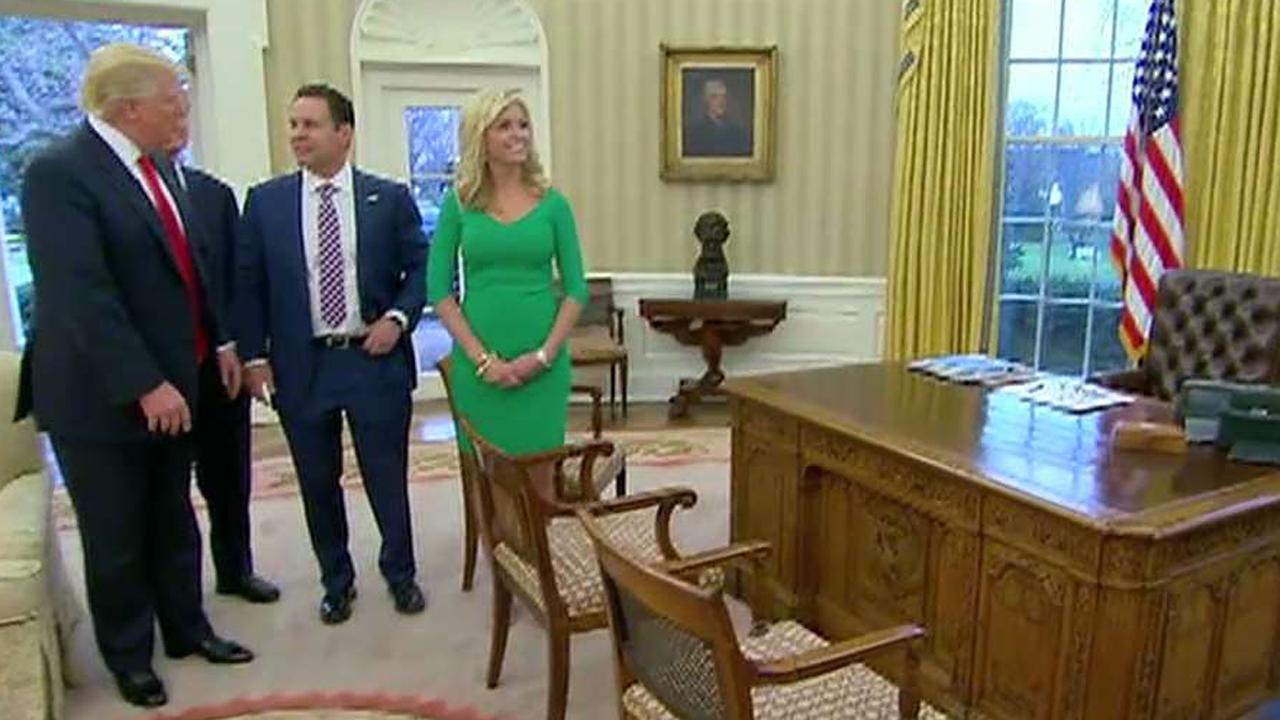 Trump gives 'Fox & Friends' a tour of the Oval Office
