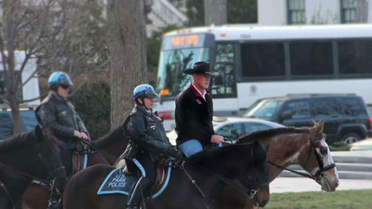 Interior Secretary Zinke rides horse to first day at work