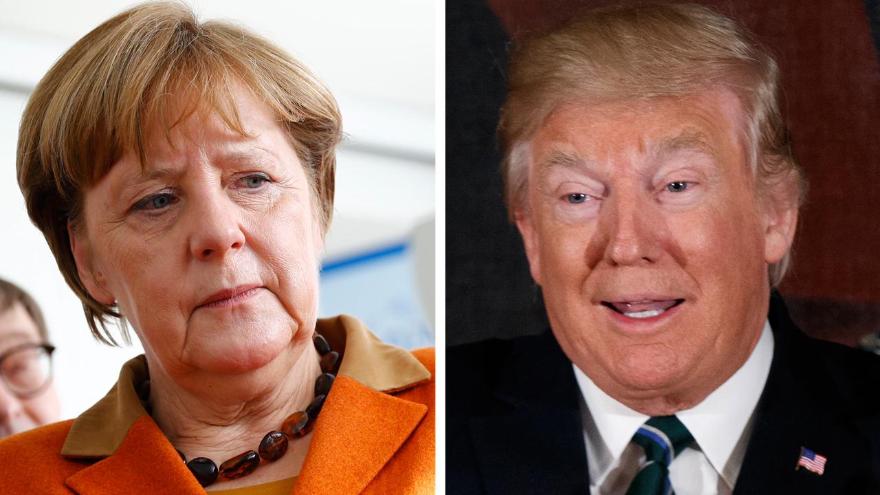 Trump holding first face-to-face meeting with Merkel