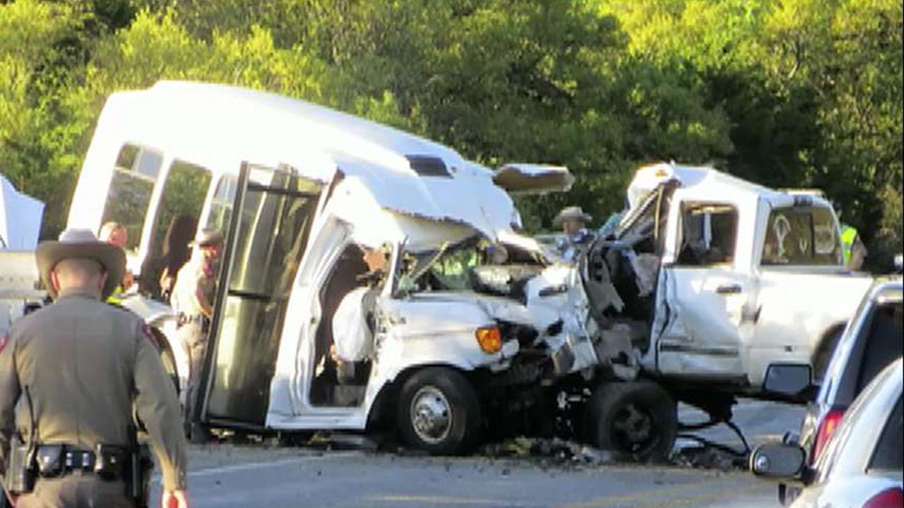Deadly head-on collision between church bus, truck