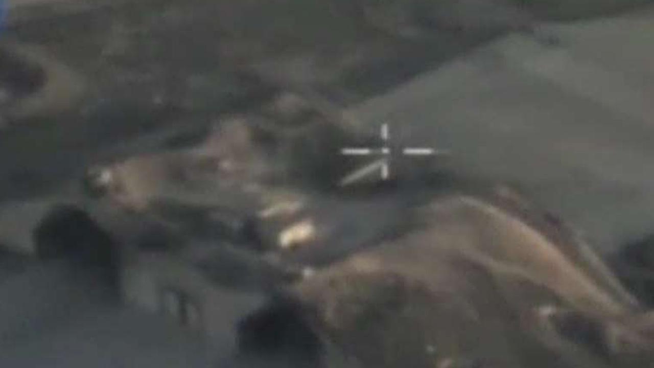 Footage from Russian drones after Syria attack