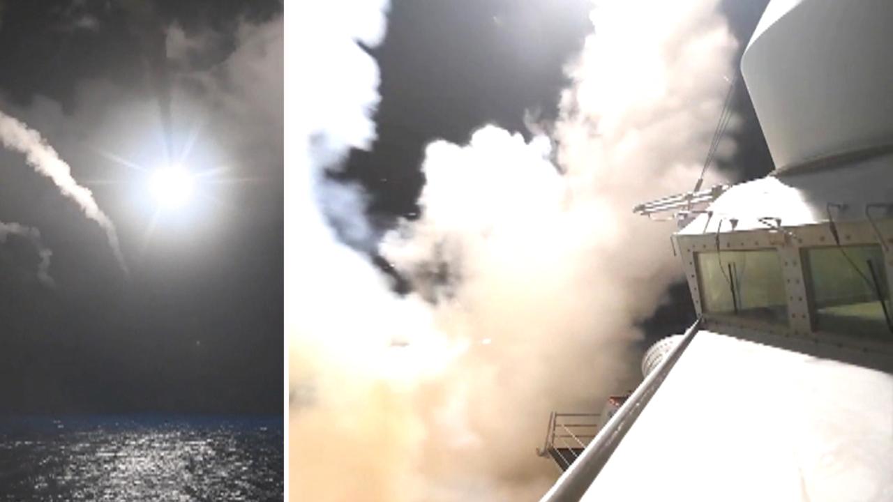Pentagon releases video of missiles launched from destroyer