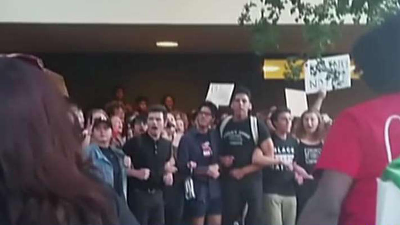 College campus protests erupt over speaker's defense of cops