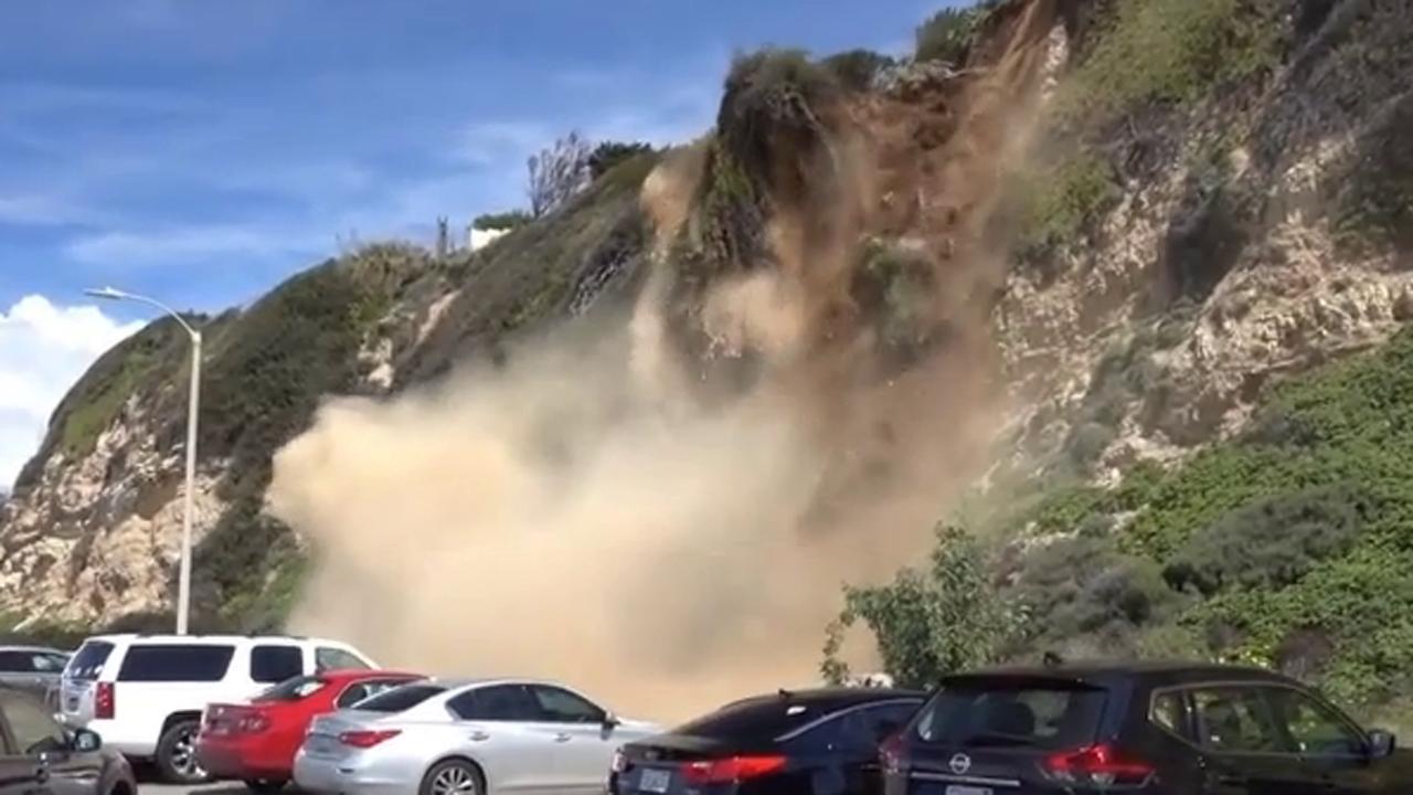 Incredible mountain collapse caught on tape