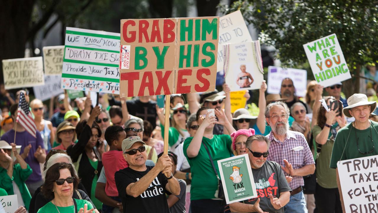 'Tax day' marches fill the streets of American cities