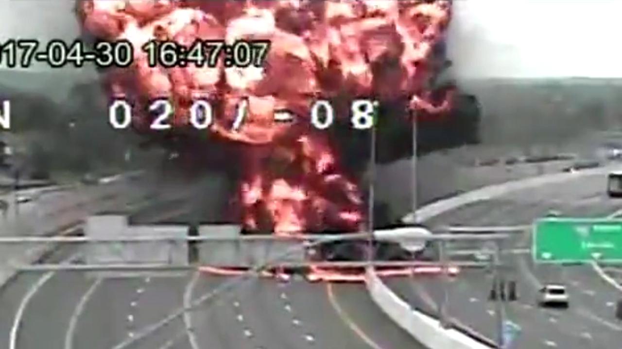 Wrong-way driver dies in crash that triggered huge blast