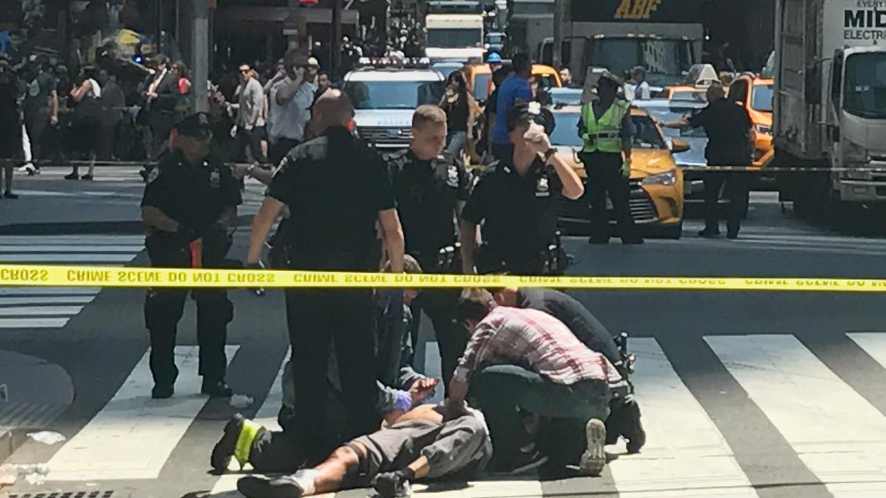 Several hurt after car drives onto sidewalk in Times Square