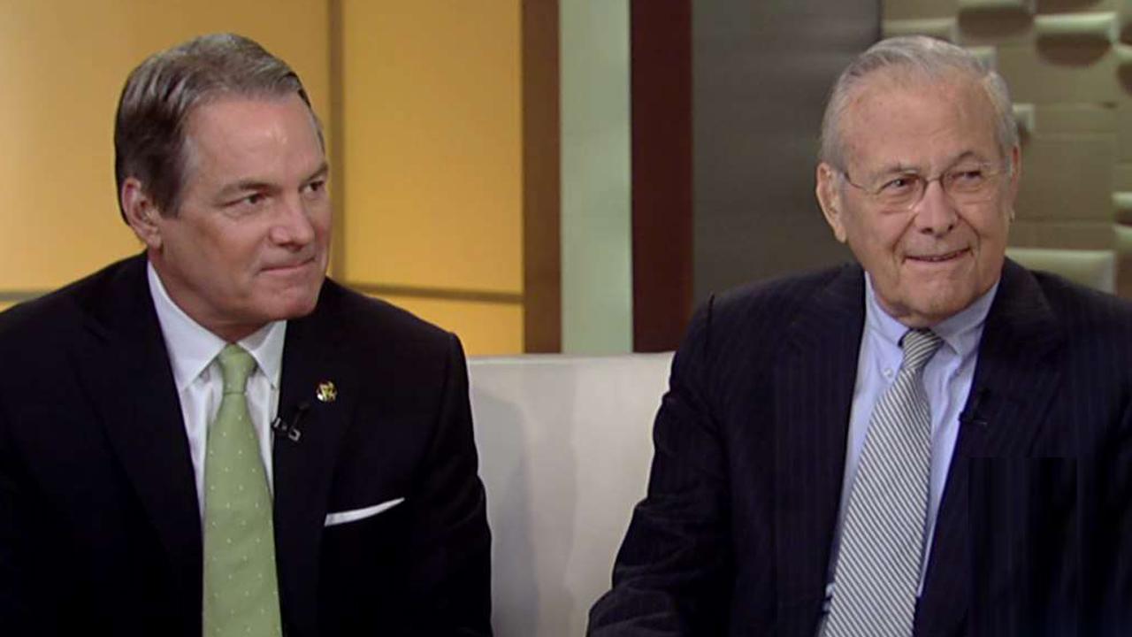 Rumsfeld and Col. Manion on the Travis Manion Foundation