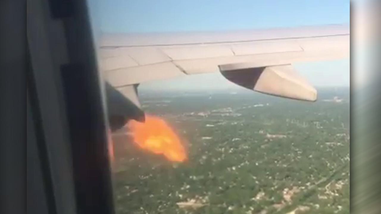 Plane catches fire mid-flight after striking bird