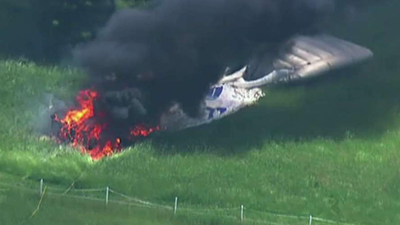PenFed blimp deflates, bursts into flames and crashes