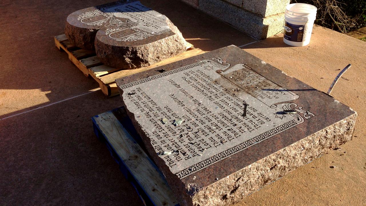 Arrests made after Ten Commandments monument shattered