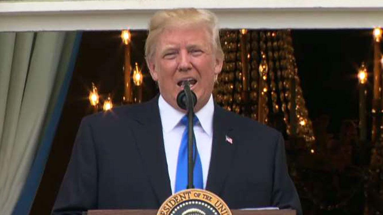 President Trump remarks at White House military picnic