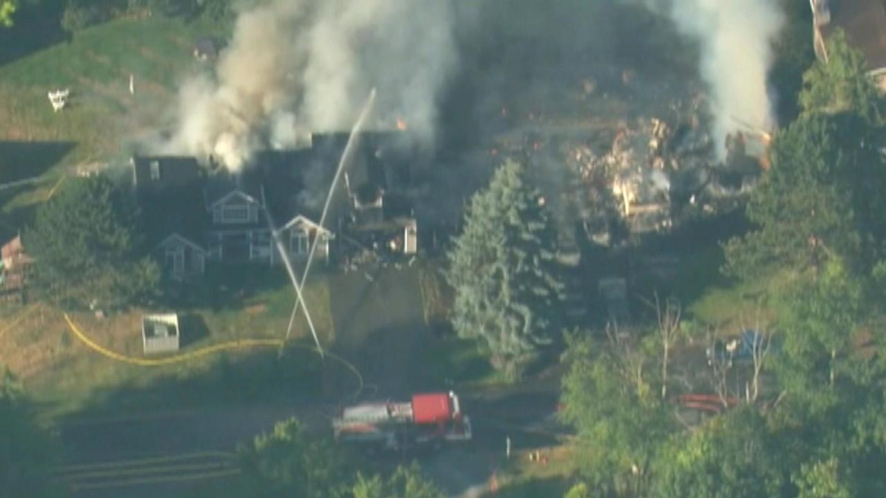 Firefighters battle house fire on Whidbey Island, Washington