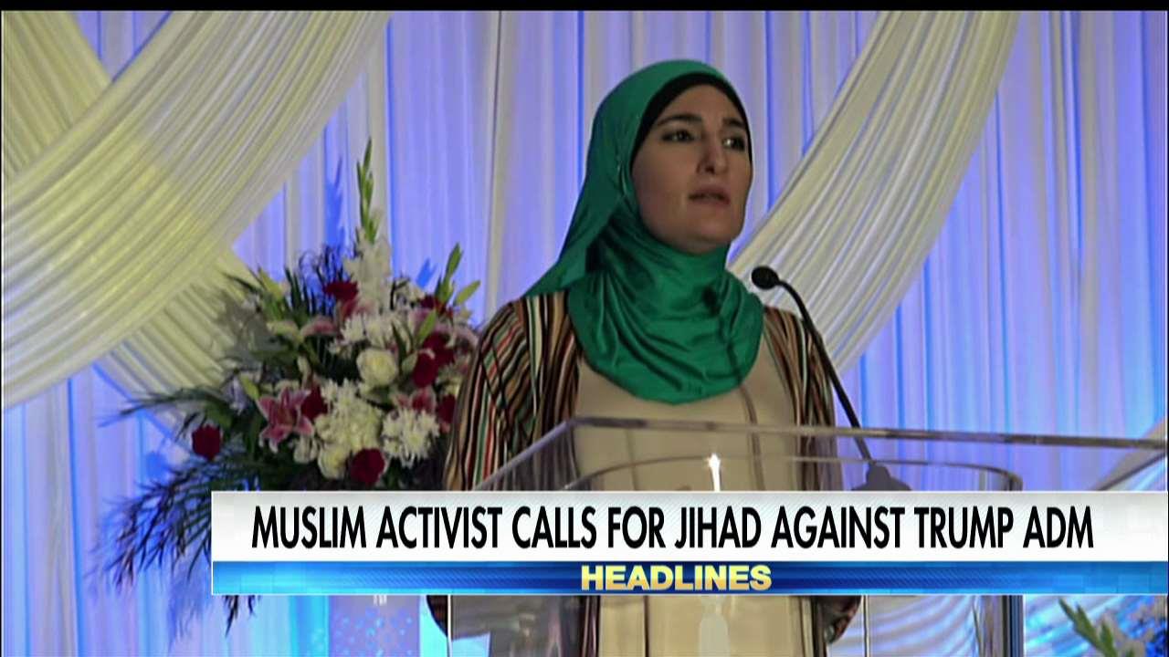 Sarsour calls for "jihad" to oppose Trump.