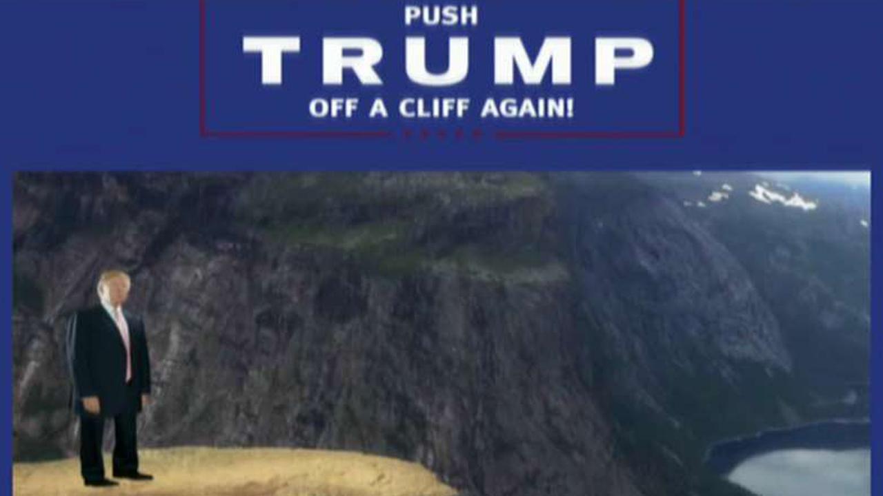 Rosie O'Donnell promotes 'Push Trump Off a Cliff' game