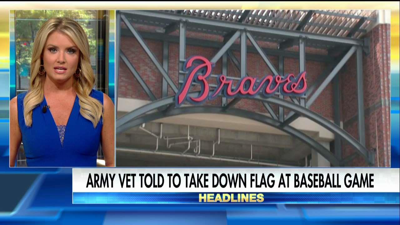 Veteran told to take down flag at Braves tailgate.