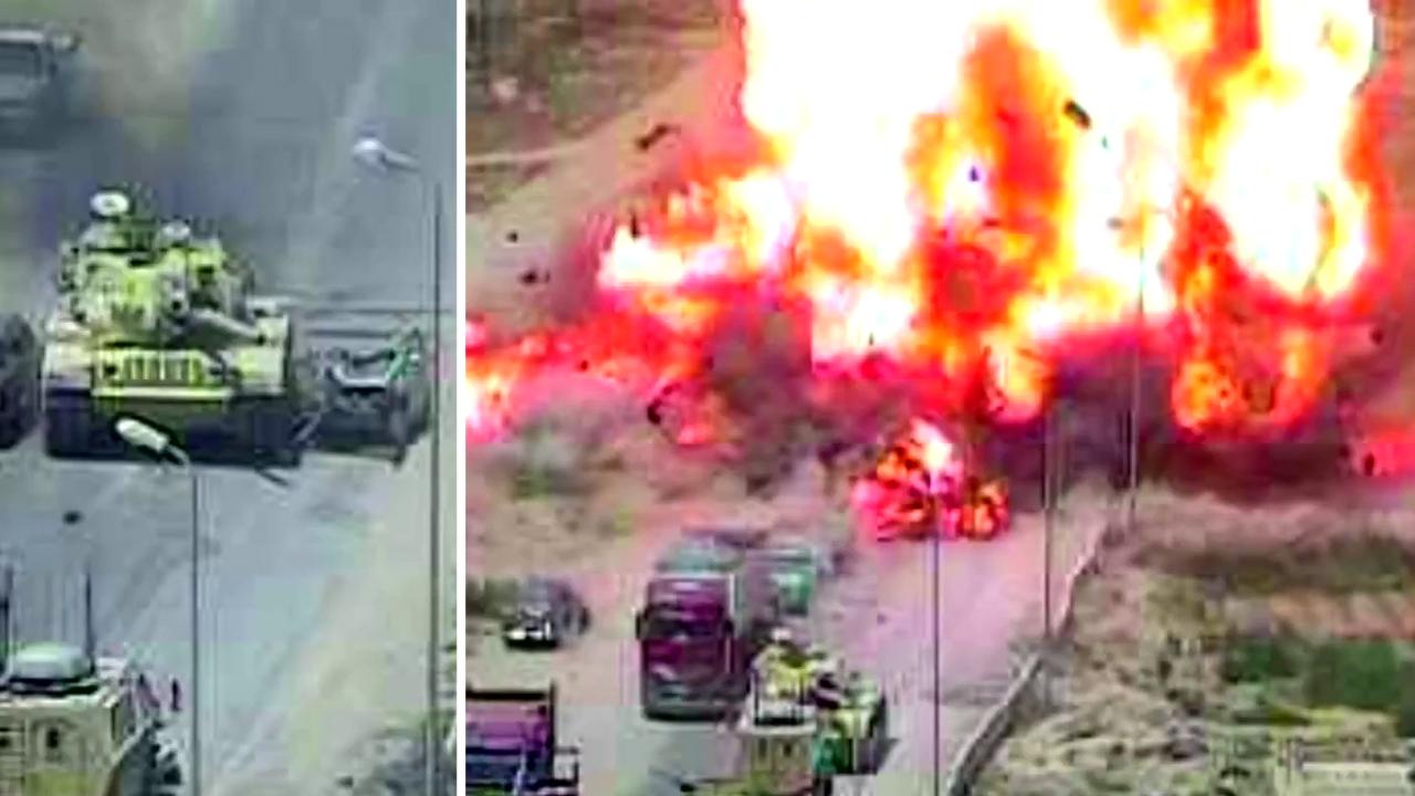 Tank drives over suicide bomber's car before deadly blast