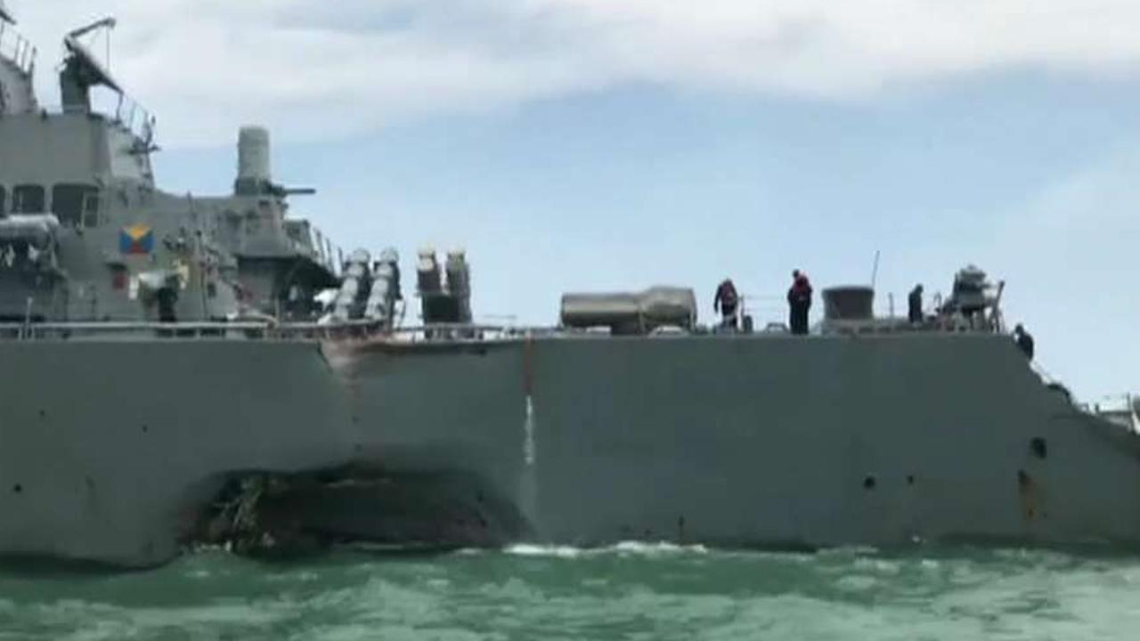 Search under way for 10 US sailors missing after collision