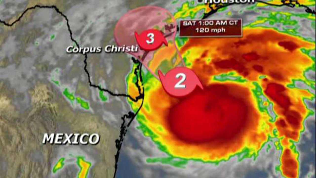 Hurricane Harvey's outer bands push inland in Texas