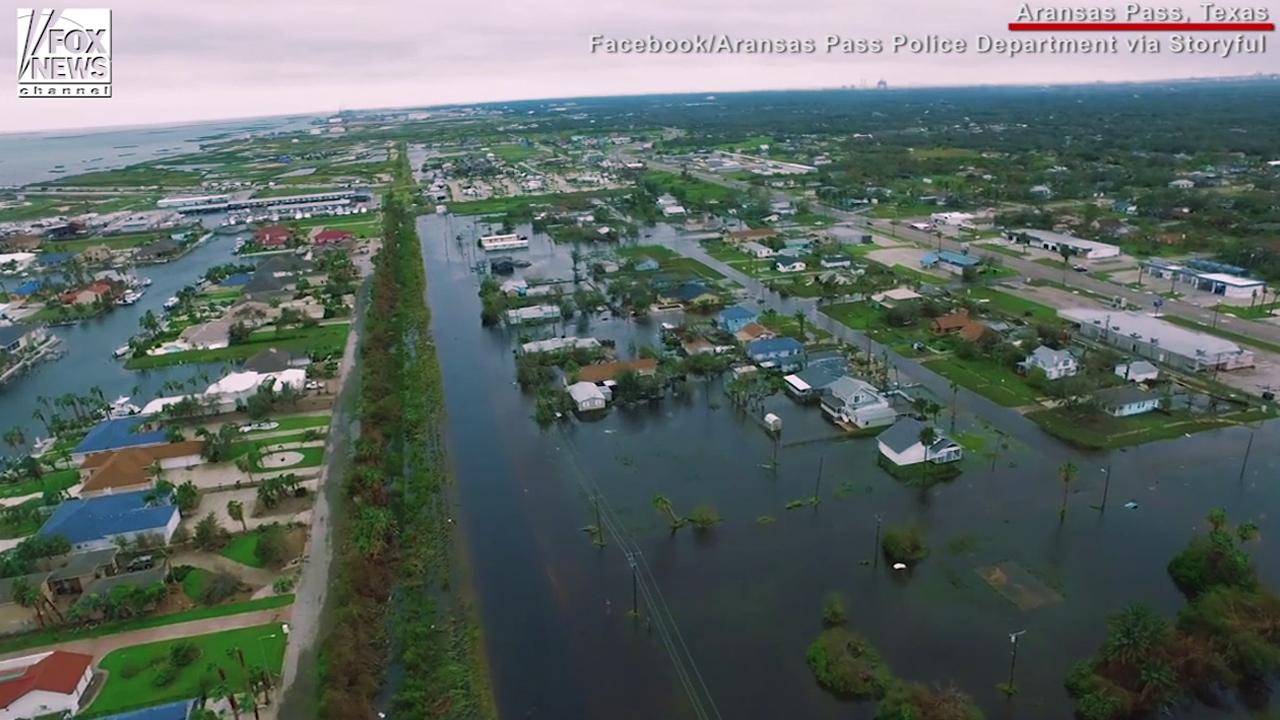 Drone footage shows devastation caused by Harvey