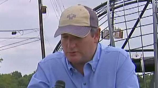 Senator Ted Cruz tours flooded hometown
