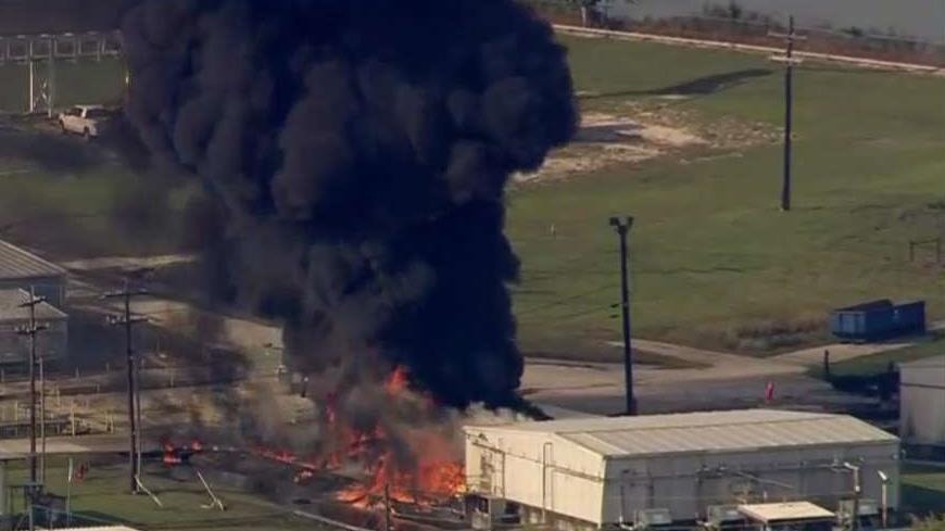 Chemical plant in Crosby, Texas engulfed in flames