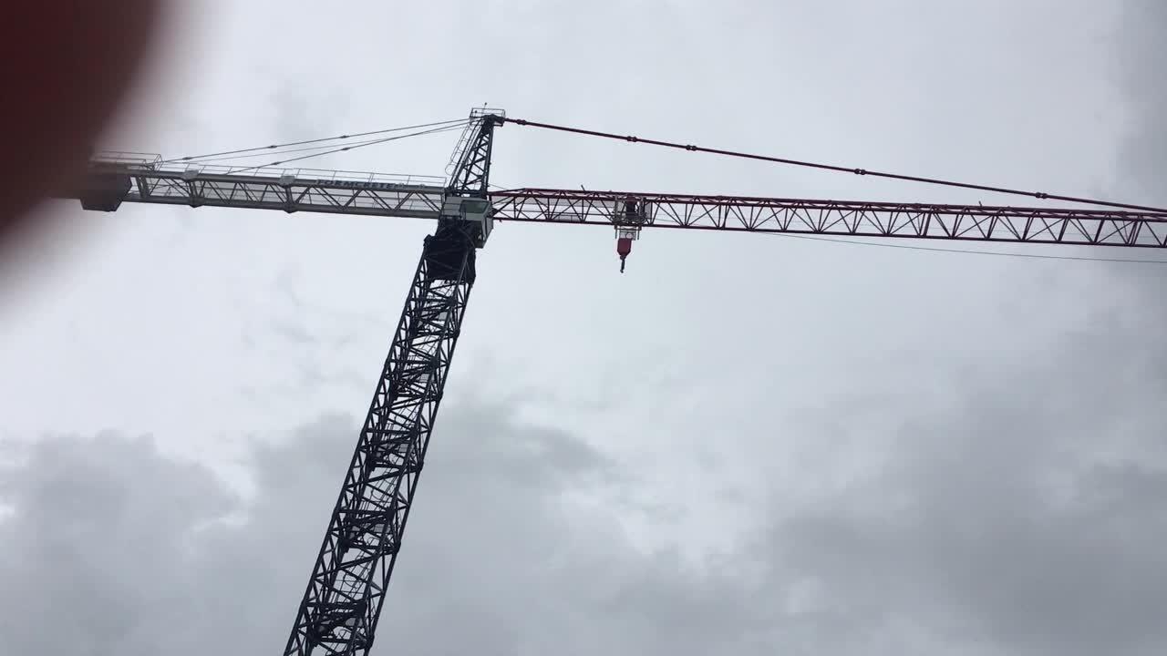Miami construction cranes spin in Hurricane Irma's winds