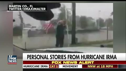 Florida deputy saves flag battered in storm