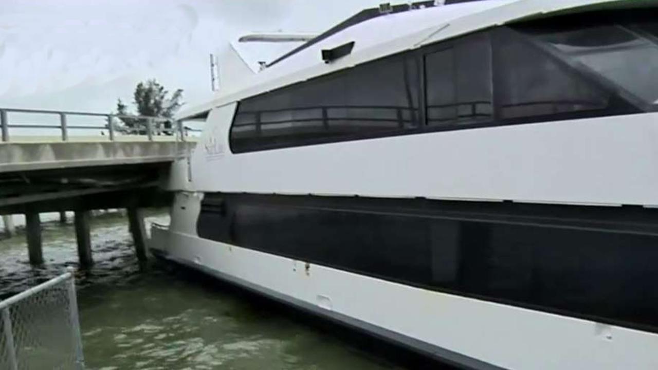 Irma pushes dinner yacht into bridge in Florida 