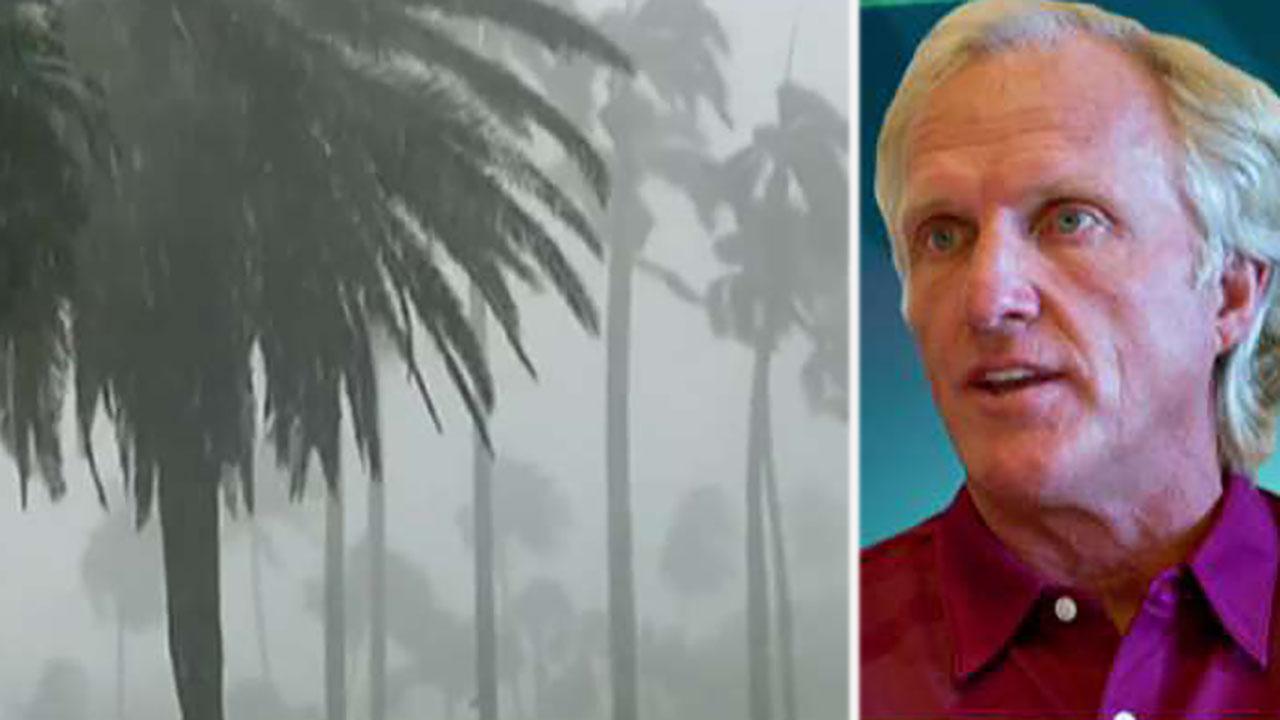 Golfing great Greg Norman sandblasted by Hurricane Irma