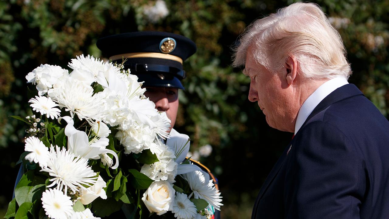 Trump honors 9/11 victims, deals with Irma's aftermath