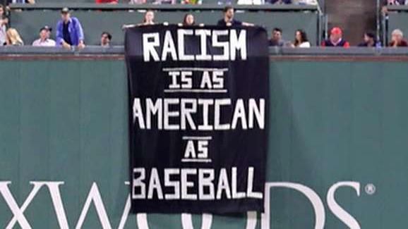 BLM-inspired protesters display banner during Red Sox game