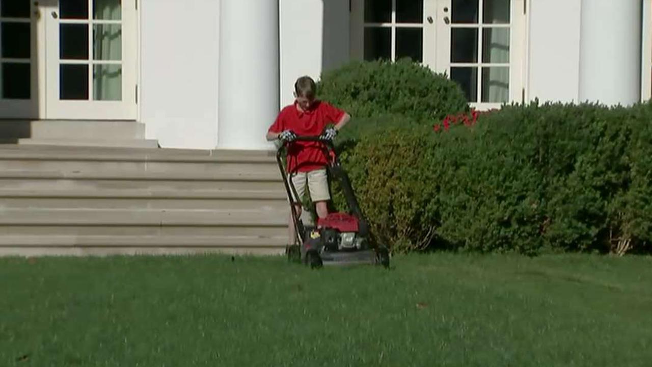 11-year-old Frank describes mowing the White House lawn