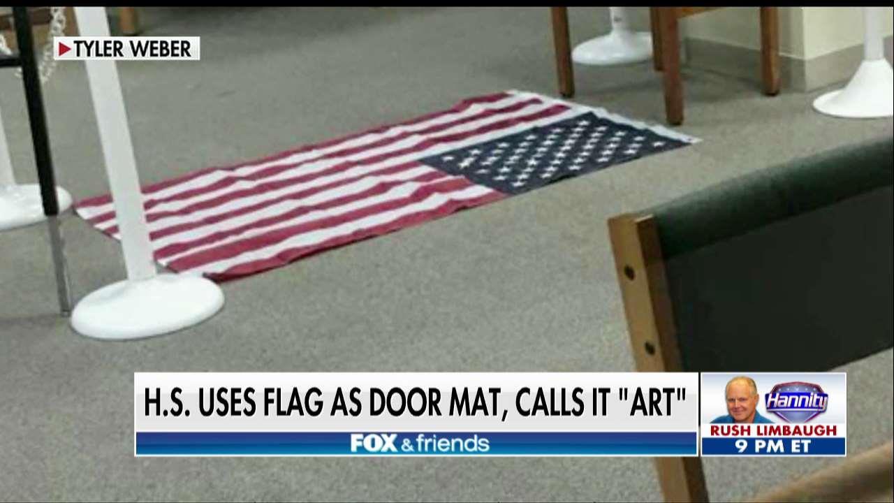 HS displays American flag on the ground